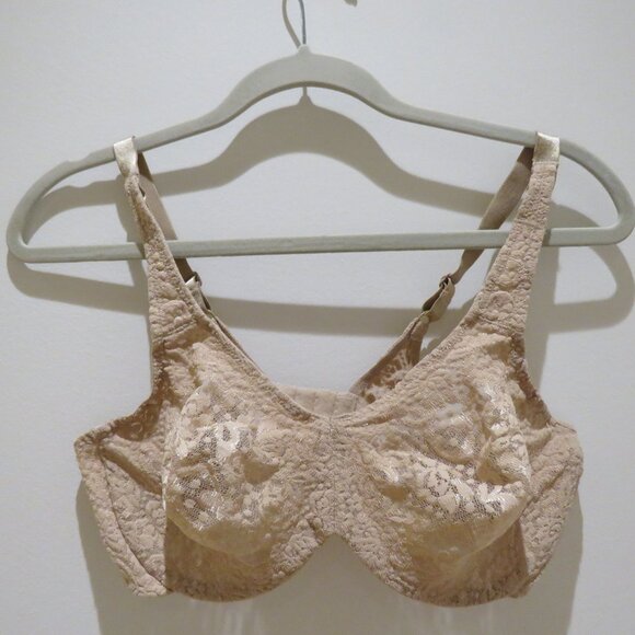 WACOAL Halo Lace Full Coverage Bra in Toast Nude Floral - Size 36D - Picture 2 of 13